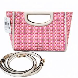 Kate Spade Women’s Pink Tweed Crossbody Clutch Handbag